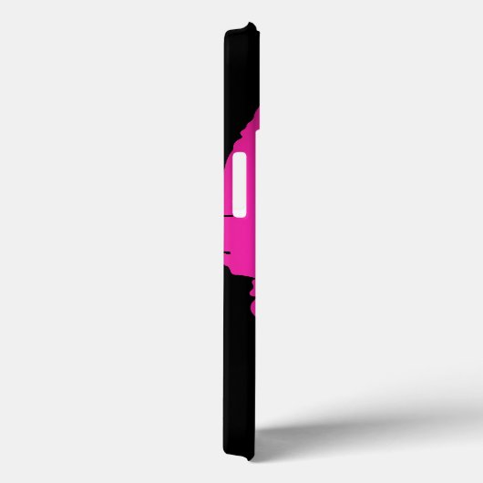Coques Case-Mate iPhone Ombre Lipstick rose chaud personnalisé noir (Verso / Droite)