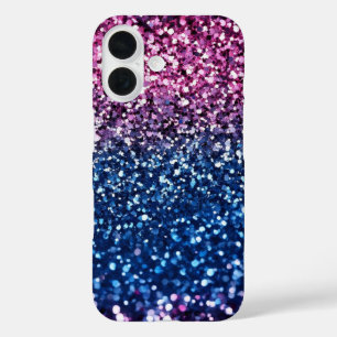 Coques iPhone 16 Ombre Parties scintillant bleu violet