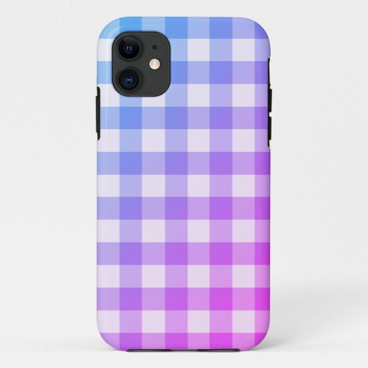 Coques Case-Mate iPhone Ombré rose et violet blanc Plaid En vichy jolie (Dos)