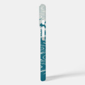 Coques Case-Mate iPhone Ombre Turquoise Bleu Abstrait Vagues Personnalisée (Verso / Gauche)