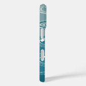 Coques Case-Mate iPhone Ombre Turquoise Bleu Abstrait Vagues Personnalisée (Verso / Droite)