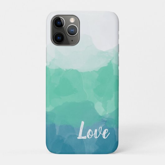 Coques Case-Mate iPhone Ombre Turquoise Blue et Neo Mint Love (Dos)