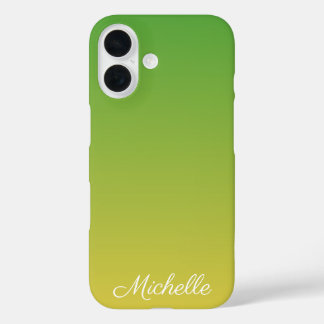 Coques iPhone 16 Ombre vert et jaune personnalisé