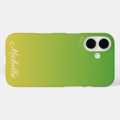 Coques Case-Mate iPhone Ombre vert et jaune personnalisé (Verso (horizontal))