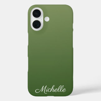 Coques iPhone 16 Ombre vert personnalisé