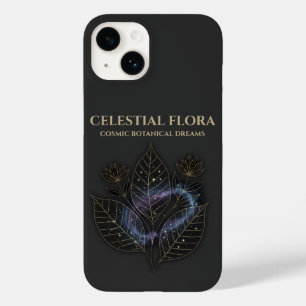 Coque Pour iPhone 14 Ombres botaniques cosmiques et contours d'étoiles
