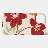 Coques Case-Mate iPhone Ombres florales en rouge et orange (Verso (horizontal))