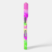 Coques Case-Mate iPhone Onde tropicale à chaleur néon palmiers hawaïens bl (Verso / Droite)