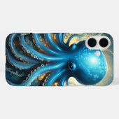 Coques Case-Mate iPhone Ondes Célestes : L'Art Fractal de la Pieuvre Bleue (Verso (horizontal))