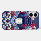 Coques Case-Mate iPhone Ondes de Geisha abstraites vectorielles orientales (Verso (horizontal))