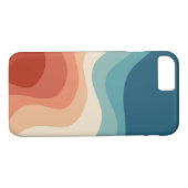 Coques Case-Mate iPhone Ondes de style rétro (Dos (Horizontal))