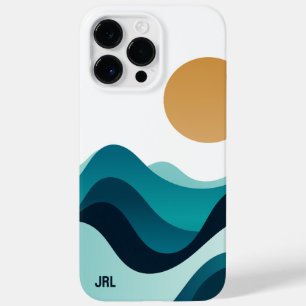 Coque Pour Pour iPhone 14 Pro Max Ondes d'océan Abstrait personnalisées Soleil Minim
