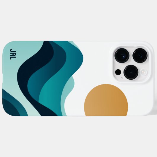 Coques Case-Mate iPhone Ondes d'océan Abstrait personnalisées Soleil Minim (Verso (horizontal))