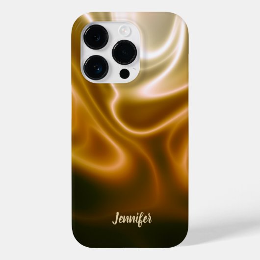 Coques Case-Mate iPhone Ondes dorées de soie (Verso)