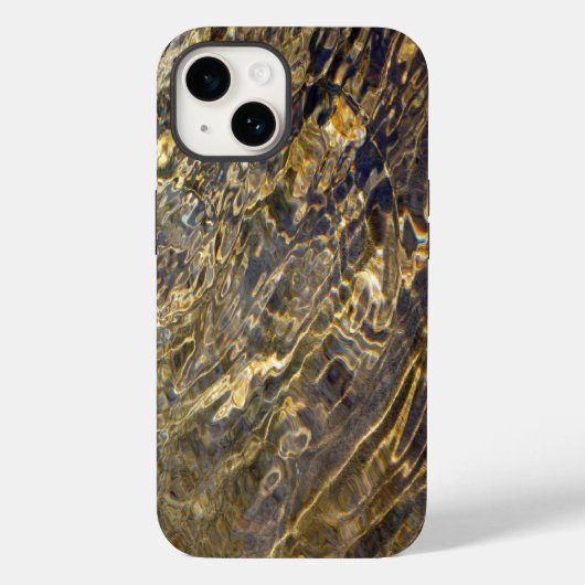 Coques Case-Mate iPhone Ondulations d'eau dorées abstraites (Verso)