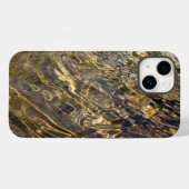 Coques Case-Mate iPhone Ondulations d'eau dorées abstraites (Verso (horizontal))