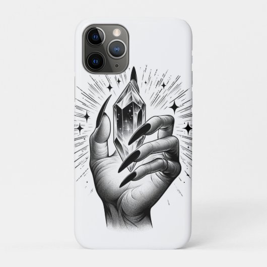 Coques Case-Mate iPhone Ongles Noirs Longs & Magie de l'Énergie Cristallin (Dos)