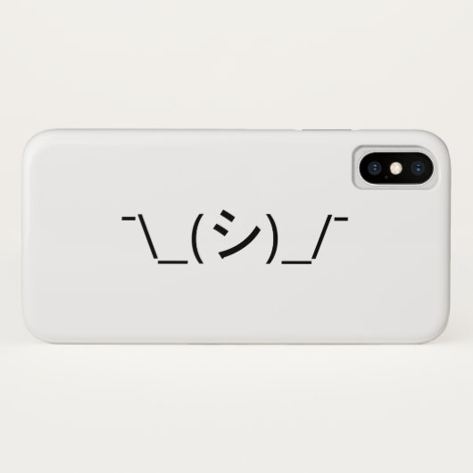 Coques Case-Mate iPhone Oops Shrug Emoticon ; -\_(シ)_/ (Dos (Horizontal))