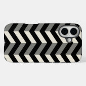Coques Case-Mate iPhone Op Art noir et blanc Motif Chevron (Verso (horizontal))
