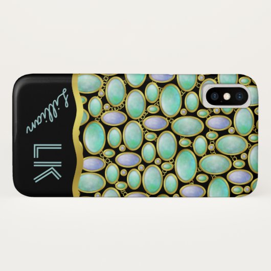 Coques Case-Mate iPhone Opal Broch Chaîne Monogramme Motif (Dos (Horizontal))