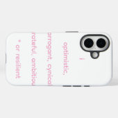Coques Case-Mate iPhone optimiste, arrogant, cynique, reconnaissant, ambit (Verso (horizontal))