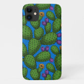 Coques Case-Mate iPhone Opuntie de floraison en bleu (Dos)