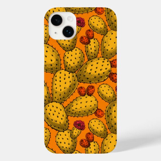 Coques Case-Mate iPhone Opuntie de floraison en jaune (Verso)