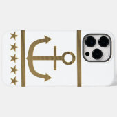 Coques Case-Mate iPhone or ancre symbole de bonheur (Verso (horizontal))