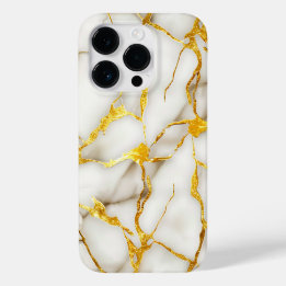 Coque Pour iPhone 14 Pro Or blanc japonais Kintsugi