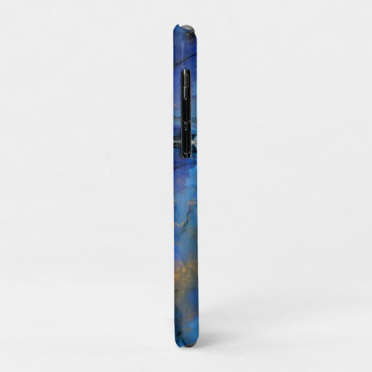 Coques Case-Mate iPhone or bleu abstrait scifi orb terre (Dos/Gauche)