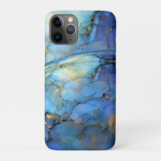 Coques Case-Mate iPhone or bleu abstrait scifi orb terre (Dos)
