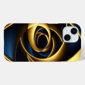 Coques Case-Mate iPhone or bleu spirale abstrait motif vortex luxe ge (Verso (horizontal))