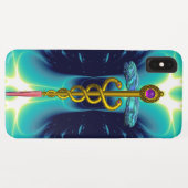 Coques Case-Mate iPhone OR CADUCEUS MÉDICALE SYMBOLE, Bleu Turquoise Turqu (Dos (Horizontal))