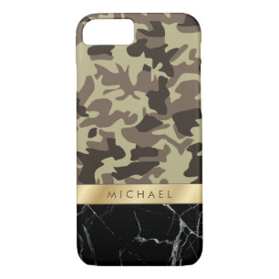 Case-Mate iPhone Case Or de marbre de noir de camouflage de mélange et