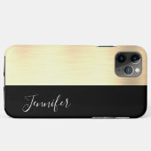 Coques Case-Mate iPhone Or Doré, Nom DIY Rayure Noire, Écriture Blanche (Dos (Horizontal))