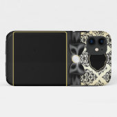 Coques Case-Mate iPhone Or élégant et arc noir (Dos (Horizontal))