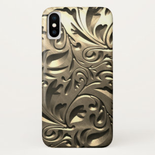 Case-Mate iPhone Case Or élégant métal gravé look floral abstrait