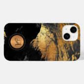 Coques Case-Mate iPhone Or élégant moderne abstrait monogrammé (Verso (horizontal))