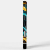 Coques Case-Mate iPhone Or et art abstrait turquoise (Verso / Droite)