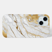 Coques Case-Mate iPhone Or et Marbre blanc Abstrait (Verso (horizontal))