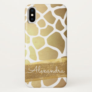 Etui iPhone Case-Mate Or et motif animal blanc avec des parties