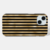Coques Case-Mate iPhone Or et noir rayé (Verso (horizontal))