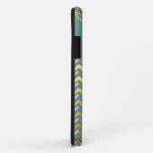 Coques Case-Mate iPhone Or et Turquoise Motif Chevron (Dos/Droite)