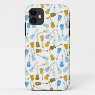 Coque Case-Mate Pour iPhone or et ukulélés bleues