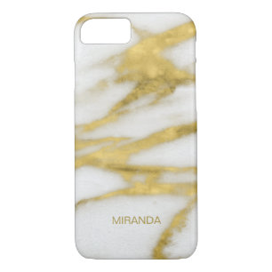 Coque iPhone 8/7 Or exotique et Marbre blanc Abstrait Motif