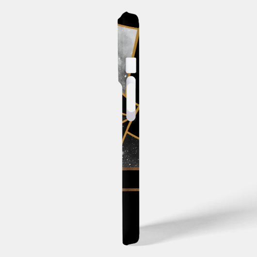 Coques Case-Mate iPhone Or géométrique et noir (Verso / Gauche)