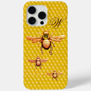 COQUE iPhone 15 PRO MAX OR HONEY BEES MONOGRAM