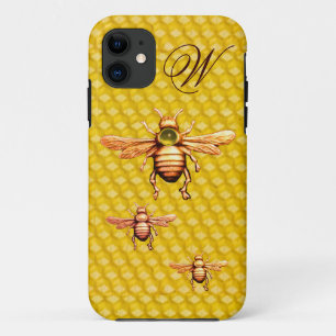 COQUES POUR iPhone OR HONEY BEES MONOGRAM