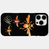 COQUES Case-Mate iPhone OR HONEY BEES MONOGRAM (Verso (horizontal))