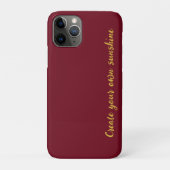 Coques Case-Mate iPhone Or Initial Monogram Luxe Bourgogne Rouge (Dos)